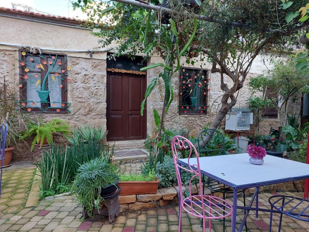 Outdoor courtyard seating area
